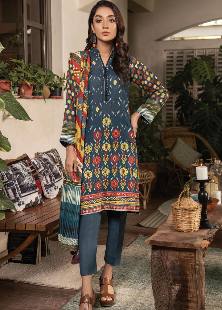 Lakhany Printed Khaddar Suits Unstitched 3 Piece KPW-504 - Winter Collection