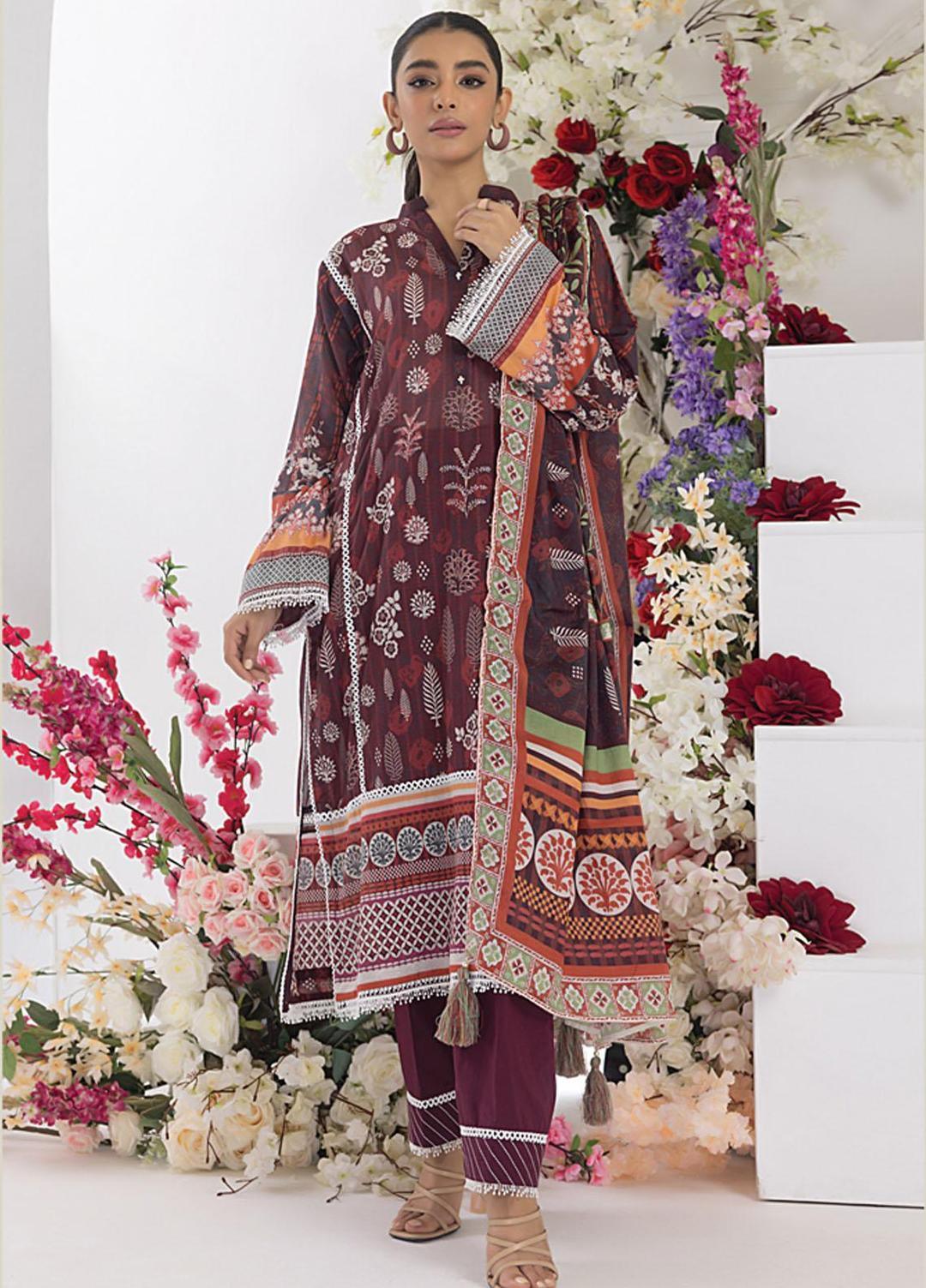 Lakhany Printed Lawn Suits Unstitched 3 Piece LG-RM-0002-B - Summer Collection