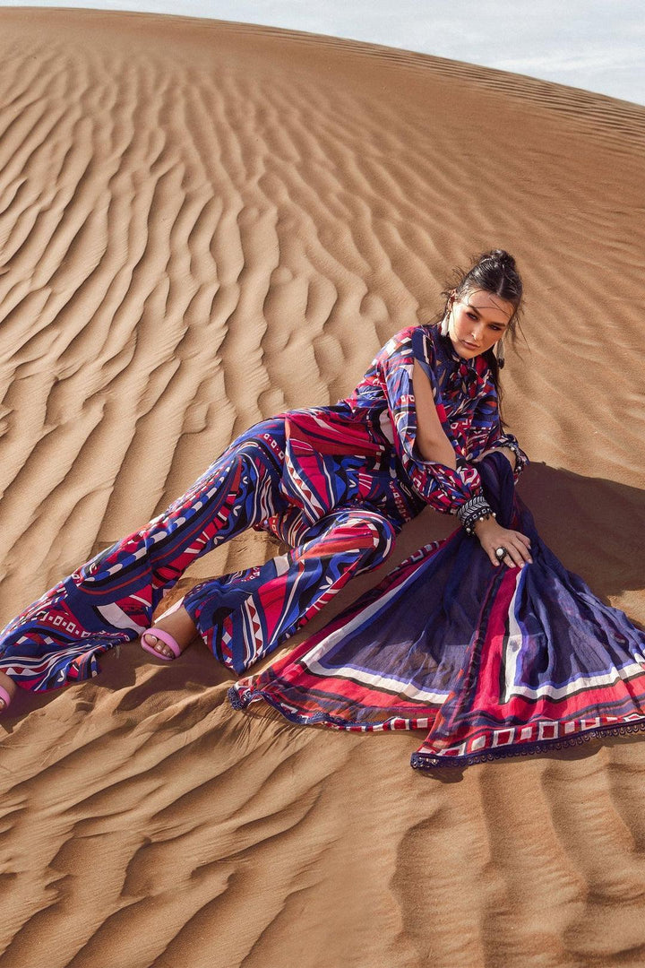 MARIA. B 3 PIECE UNSTITCHED PRINTED CAMBRIC SUIT - MPT-1504-B