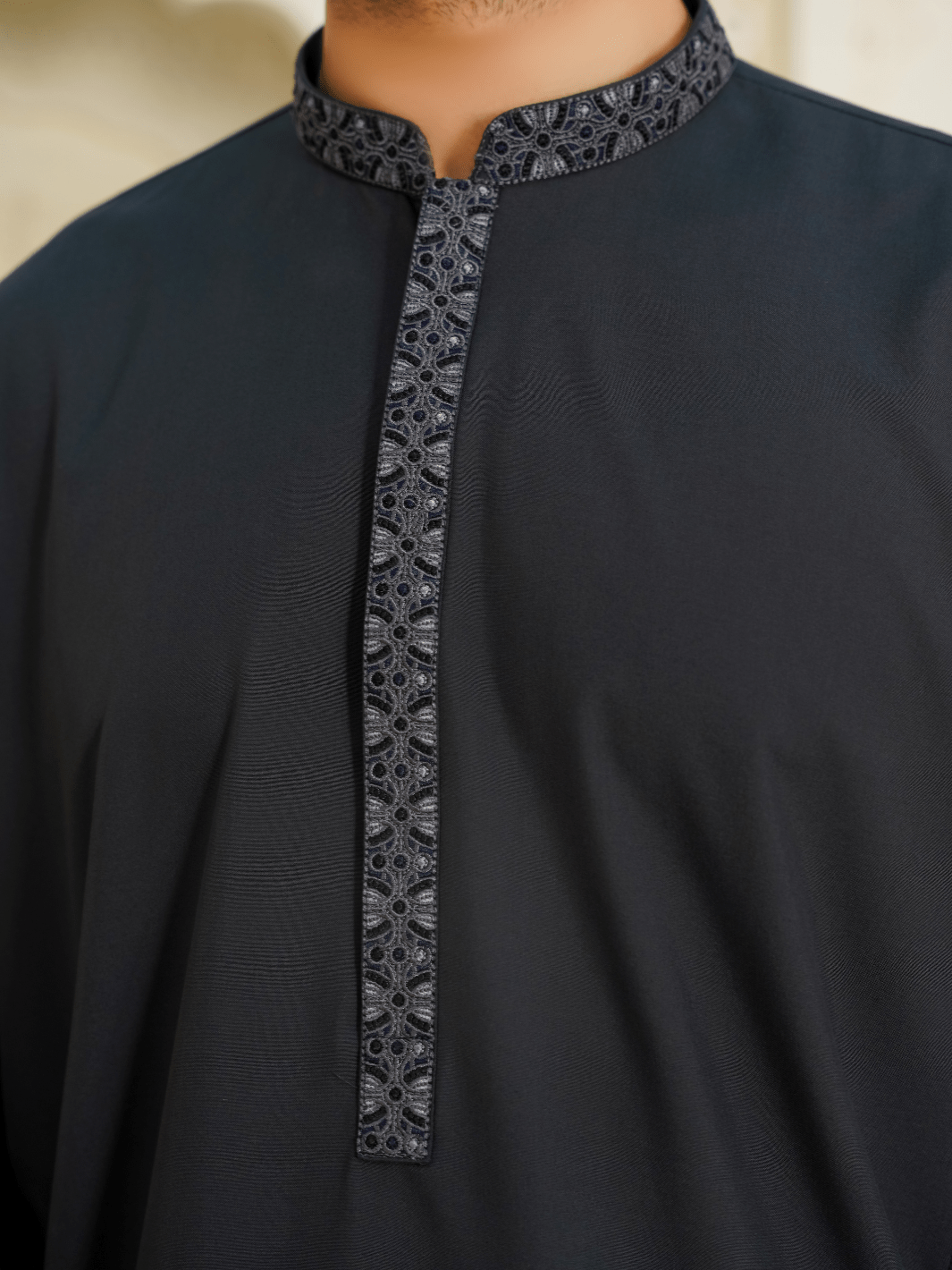 Al-Qaisar Men's Embroidered Grey Shalwar Kameez AQ-14
