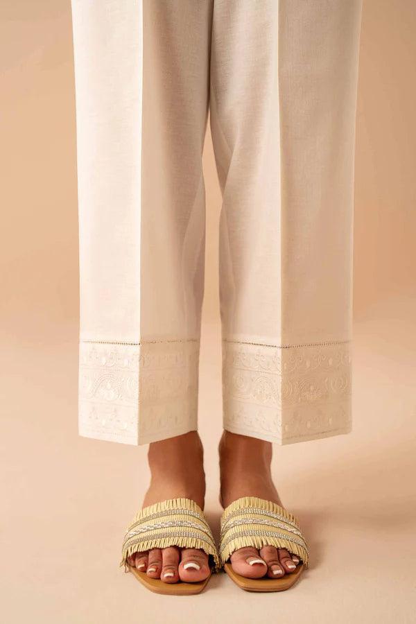 NISHAT EMBROIDERED TROUSERS - PE24 - 266