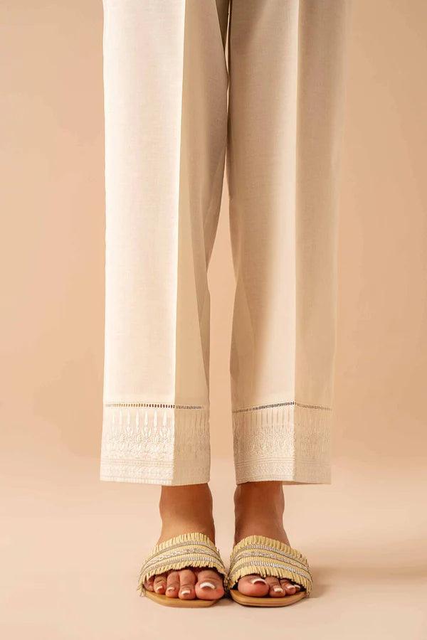 NISHAT EMBROIDERED TROUSERS - PE24 - 277