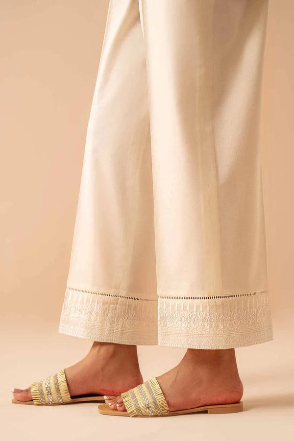 NISHAT EMBROIDERED TROUSERS - PE24 - 277