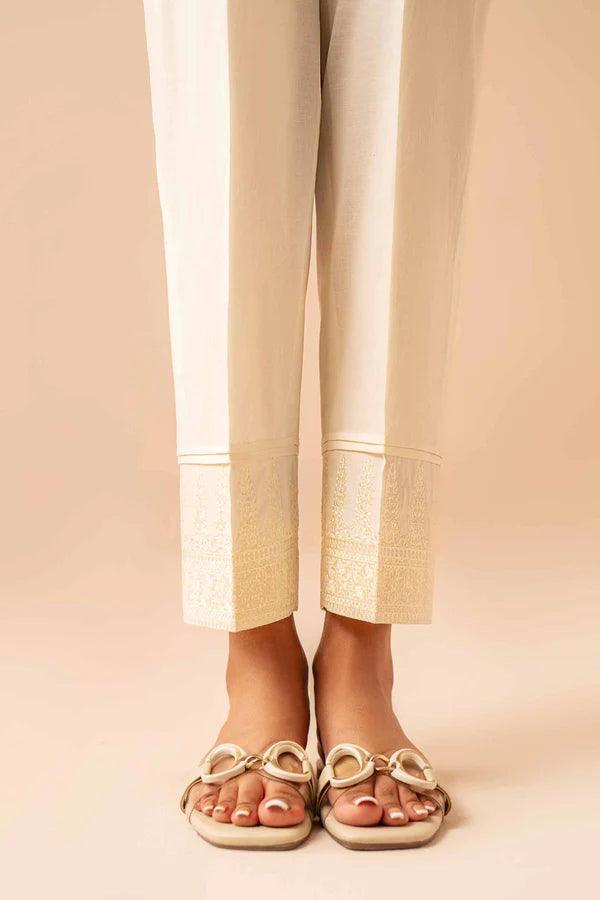 NISHAT EMBROIDERED TROUSERS - PE24 - 278