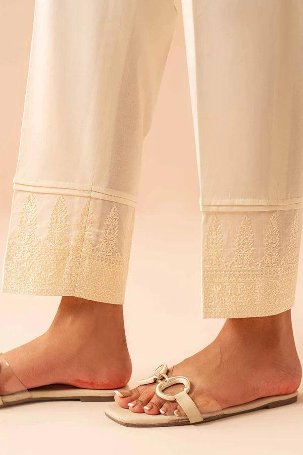 NISHAT EMBROIDERED TROUSERS - PE24 - 278