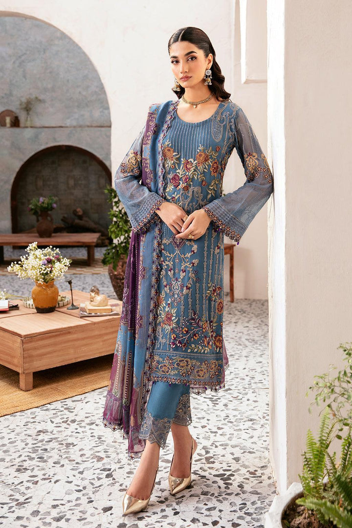 RAMSHA READY TO WEAR RANGOON CHIFFON COLLECTION D-1202
