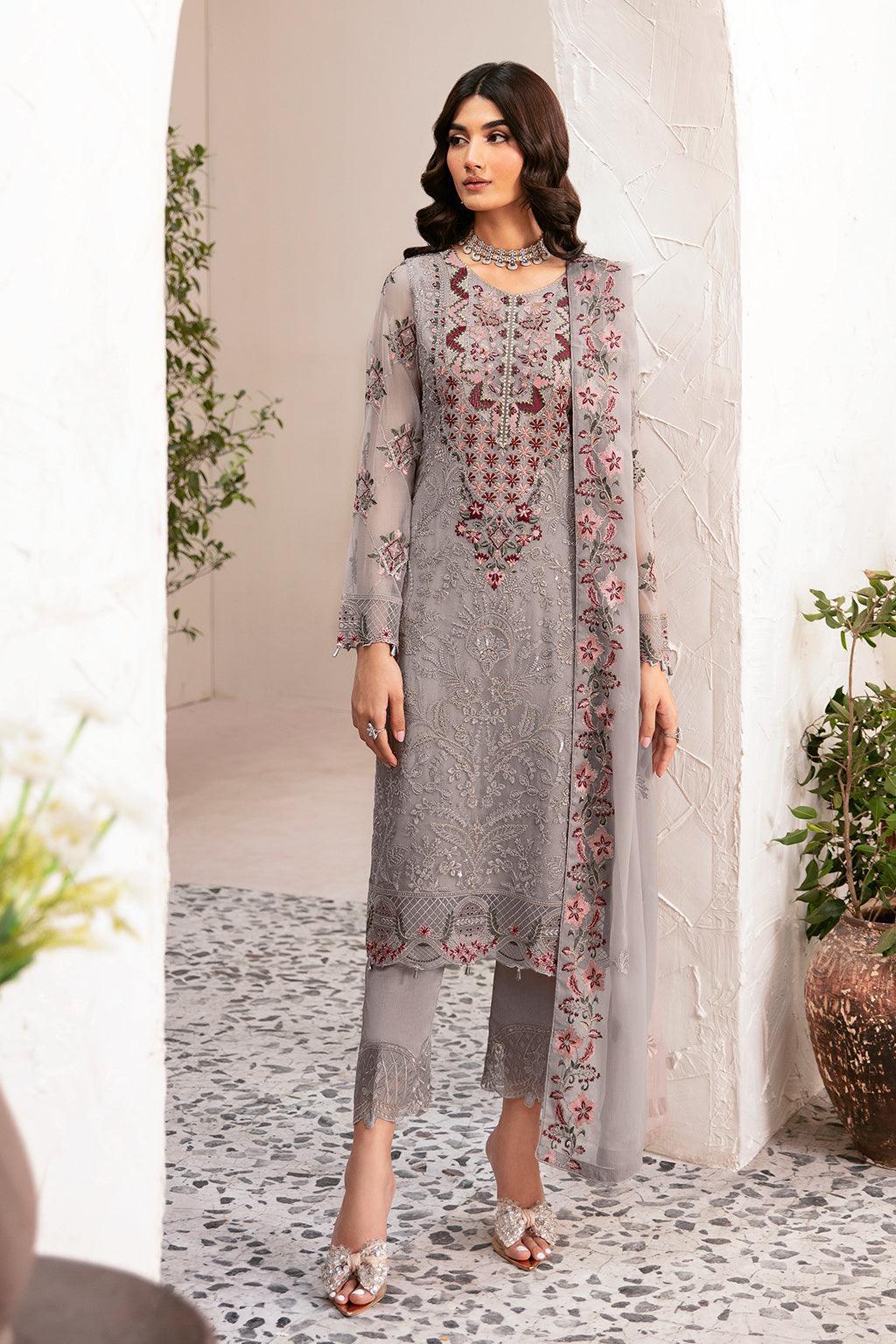 RAMSHA READY TO WEAR RANGOON CHIFFON COLLECTION D-1210