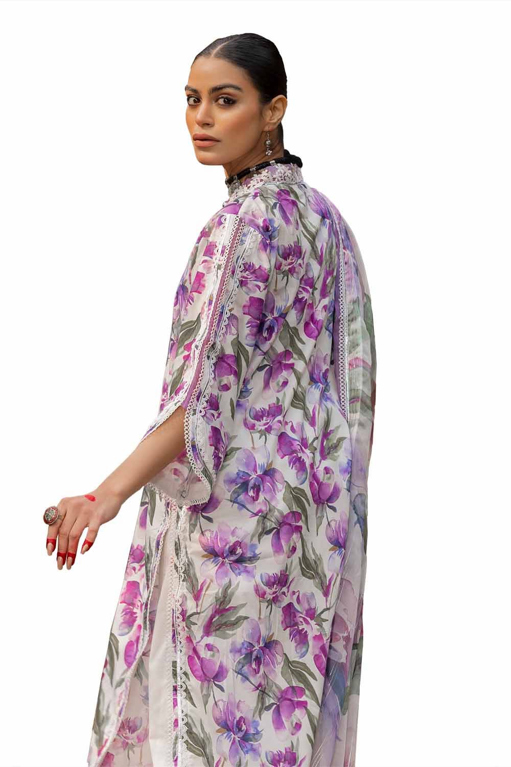 GUL AHMED 3PC UNSTITCHED PRINTED LAWN SUIT WITH LUREX CHIFFON DUPATTA SP-42009