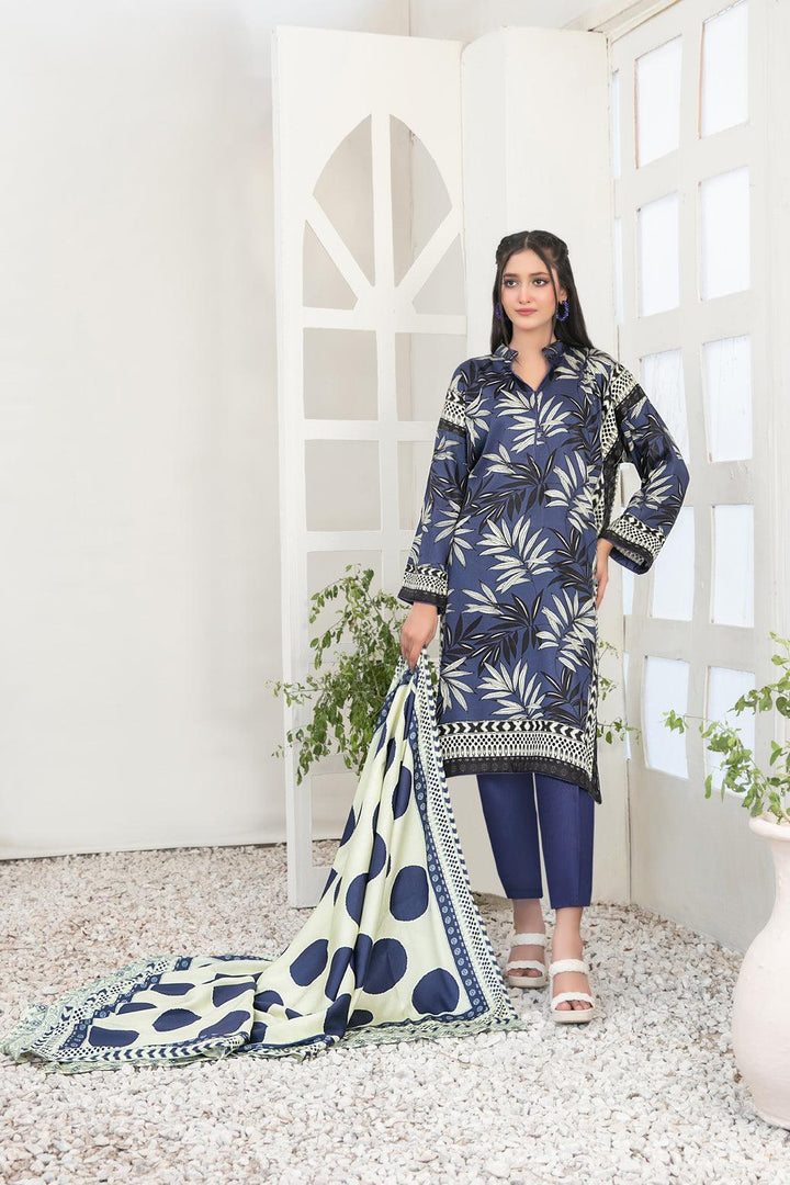 TAWAKKAL FABRICS Fahriye 3-Piece Stitched BLUE D-5169