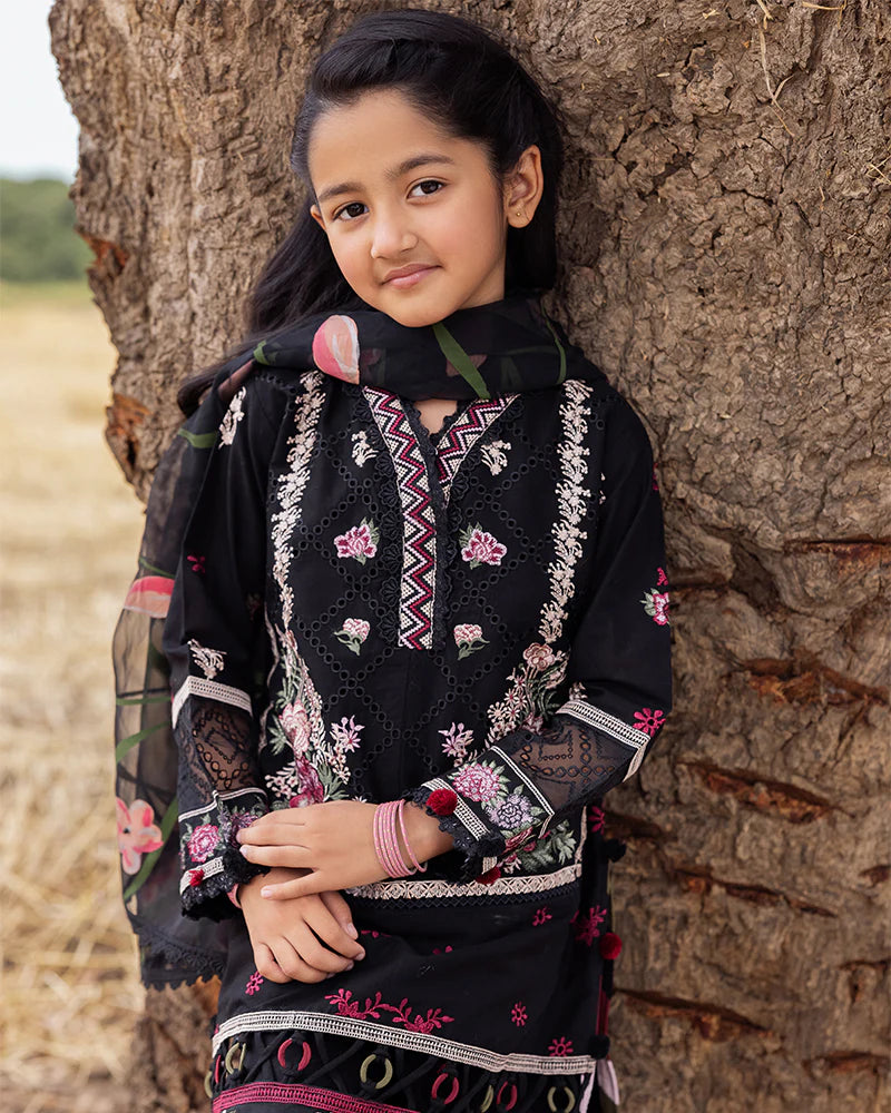 Allys 3-Piece Ready to Wear Mother &amp; Daughter AL-1028 Black