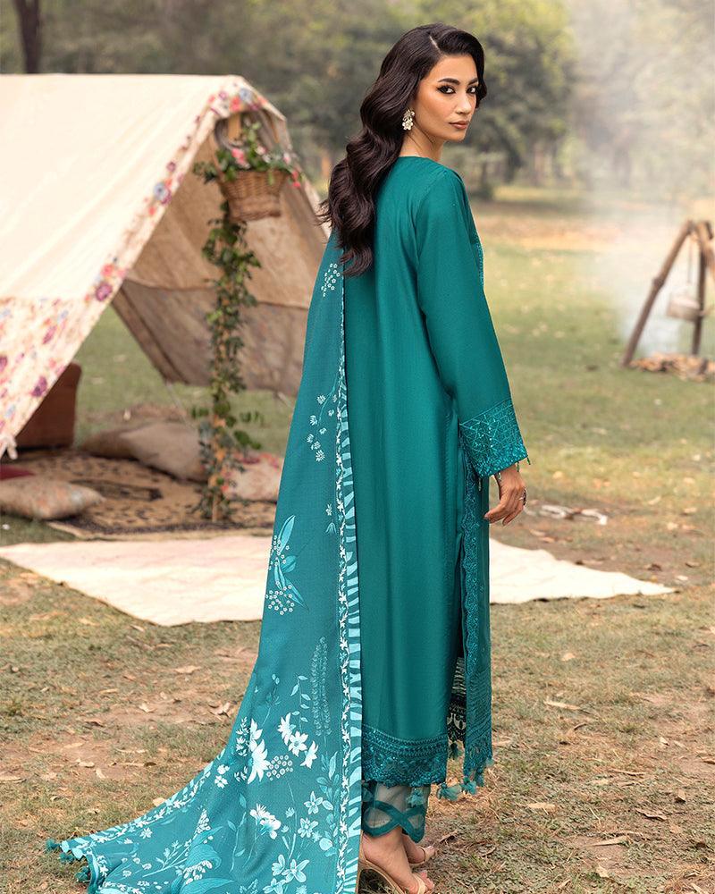 Ally's 3-Piece Suit Embroidered Dhanak Chikankari AL 977