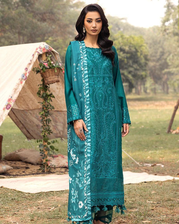 Ally's 3-Piece Suit Embroidered Dhanak Chikankari AL 977
