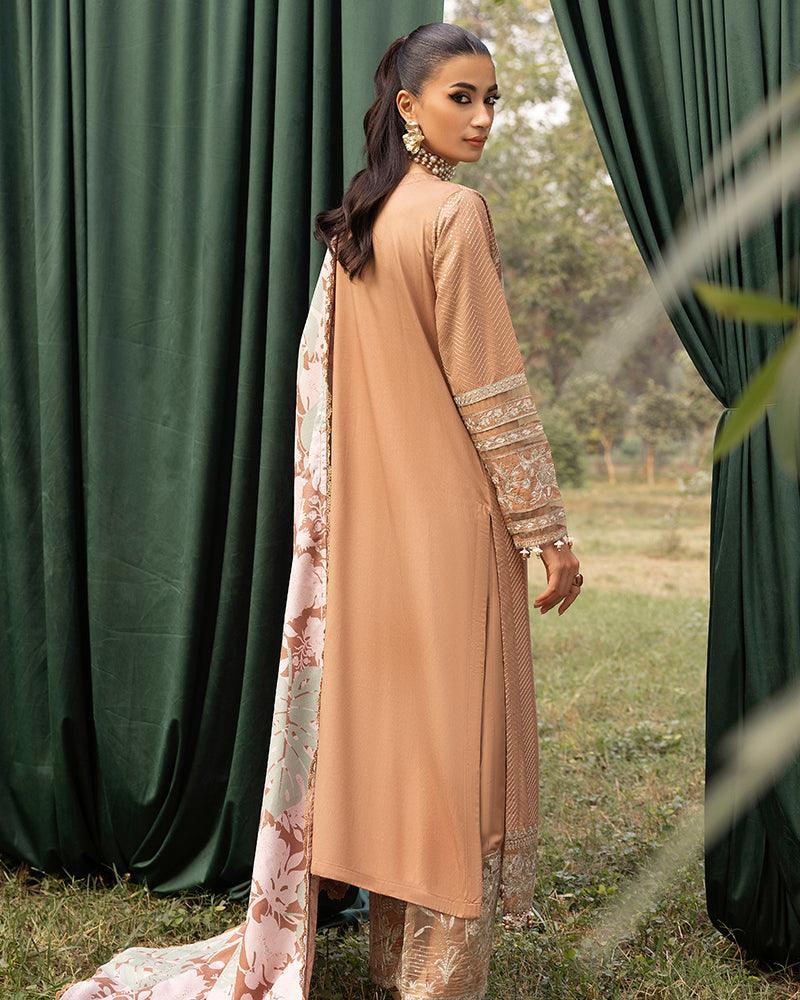 Ally's 3-Piece Suit Embroidered Dhanak Chikankari DNK 50