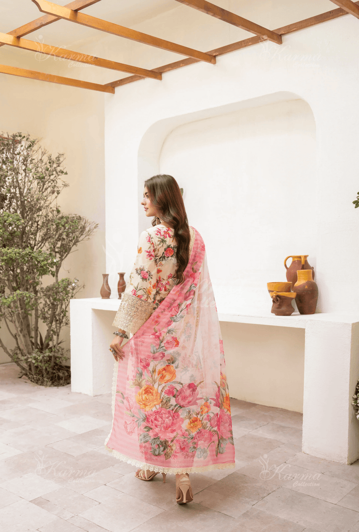 3-Piece Ready to Wear Karma Collections BARLEY WHITE KC-1508