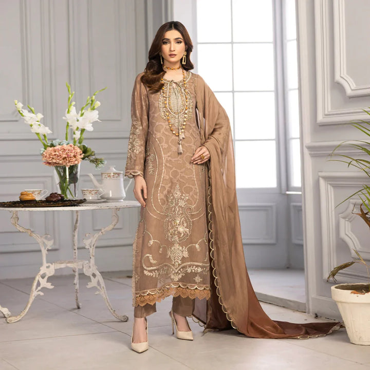 ZAHRA RUBAB 3-Piece Ready To Wear CARAMEL ZR-2517