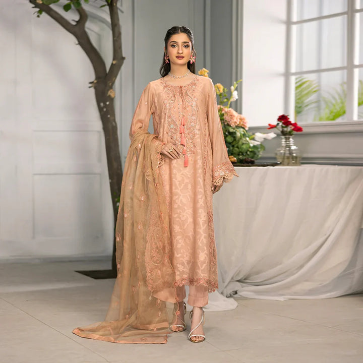 ZAHRA RUBAB 3-Piece Ready To Wear CORAL ZR-2518