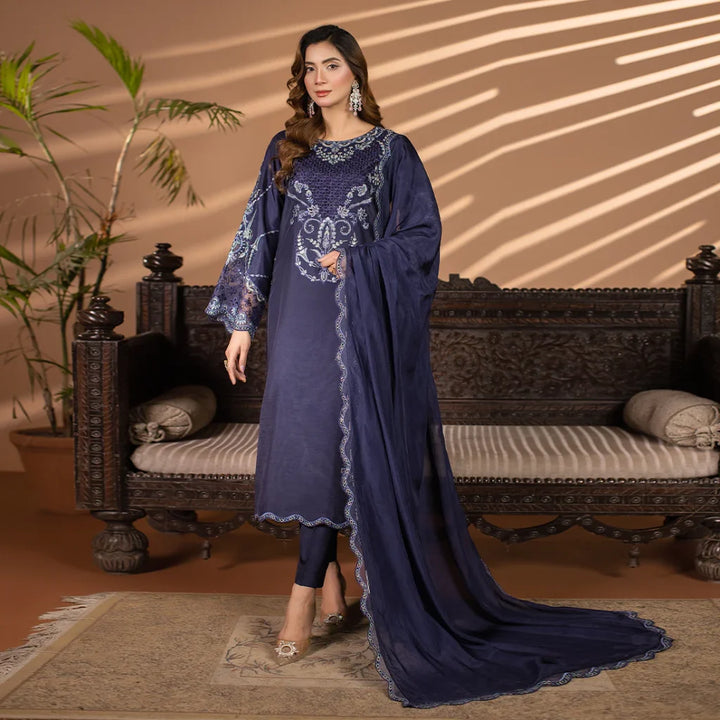 Zahra Rubab 3-Piece Ready To Wear Tehwaar ZR-2505 Sapphire