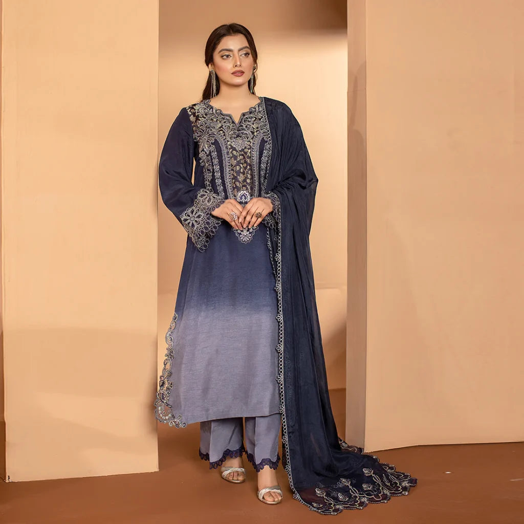Zahra Rubab 3-Piece Ready To Wear Tehwaar ZR-2507 Midnight
