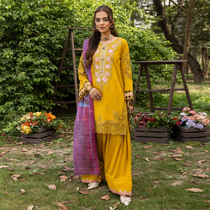 Zahra Rubab Farshi Shalwar 3-Piece Ready to Wear Blossom Collection - Amber ZR-2522