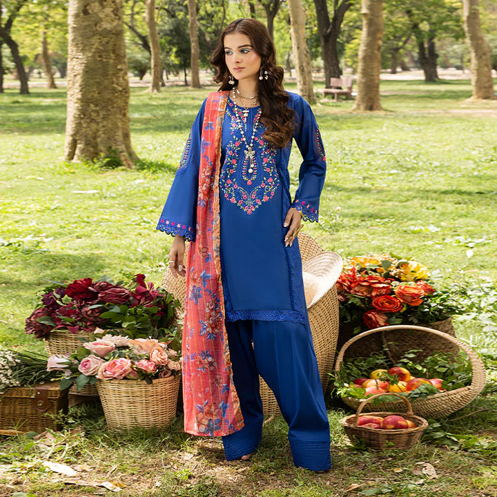 Zahra Rubab Farshi Shalwar 3-Piece Ready to Wear Blossom Collection - Azure ZR-2521