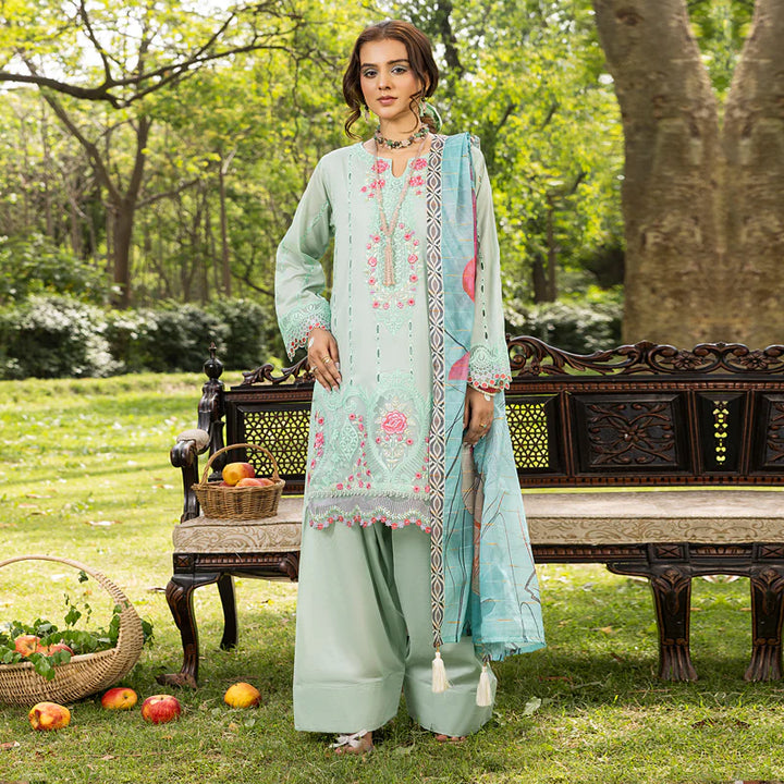 Zahra Rubab Farshi Shalwar  3-Piece Ready to Wear Blossom Collection - Turquoise ZR-2523