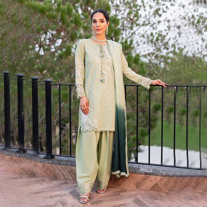 Zahra Rubab 3-Piece Ready to Wear Luxury Lawn Nayab Collection Emerald ZR-2537 Off-White