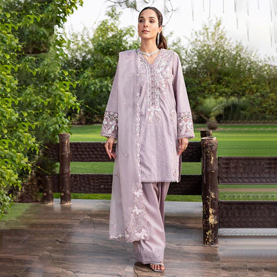 Zahra Rubab 3-Piece Ready to Wear Luxury Lawn Nayab Collection Garnet ZR-2536 Light Purple