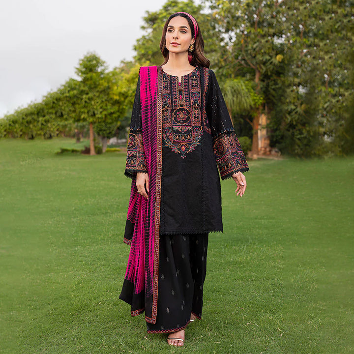 Zahra Rubab 3-Piece Ready to Wear Luxury Lawn Nayab Collection Jade ZR-2532 Black