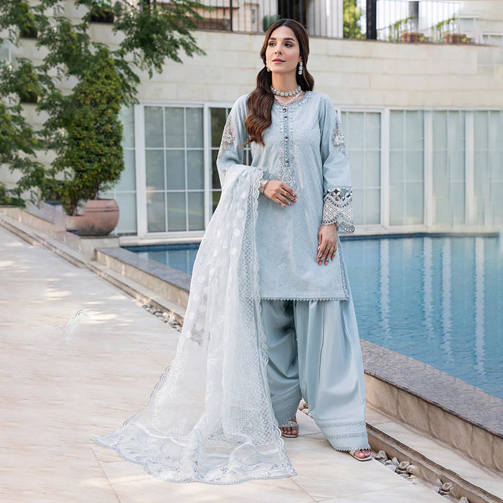 Zahra Rubab 3-Piece Ready to Wear Luxury Lawn Nayab Collection Moon Light ZR-2535 Sky