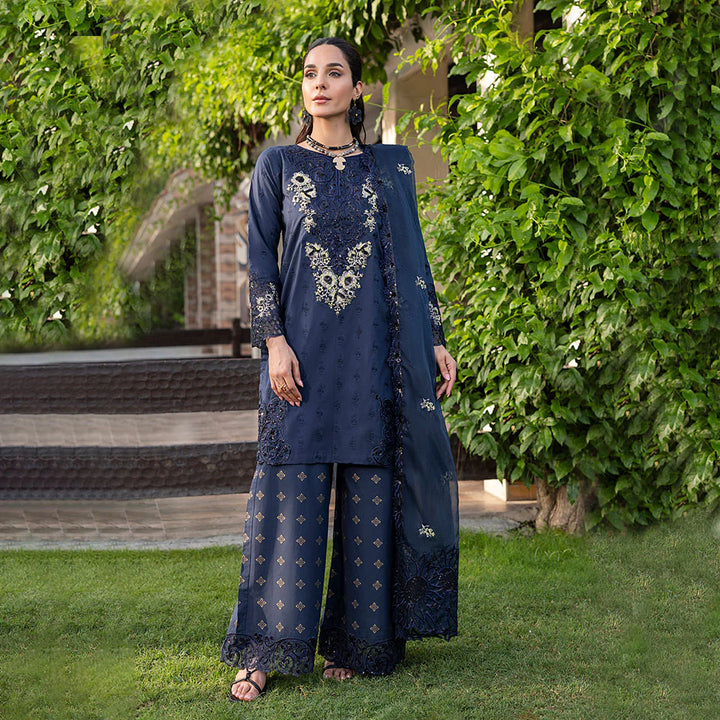 Zahra Rubab 3-Piece Ready to Wear Luxury Lawn Nayab Collection Opal ZR-2533 Dark Blue