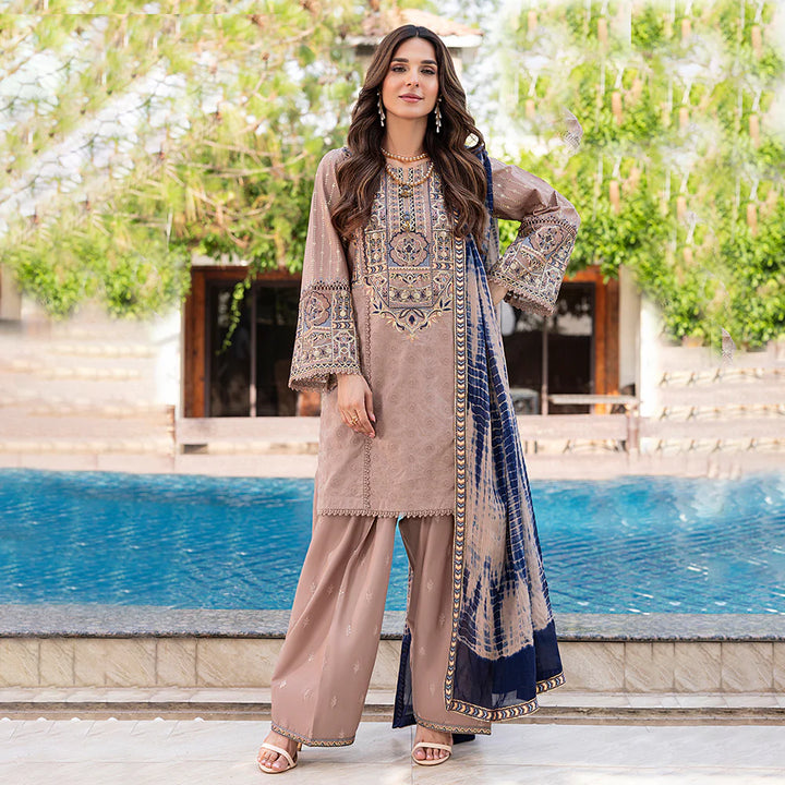 Zahra Rubab 3-Piece Ready to Wear Luxury Lawn Nayab Collection Rose ZR-2532 Skin