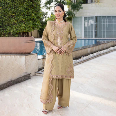 Zahra Rubab 3-Piece Ready to Wear Luxury Lawn Nayab Collection Zircon ZR-2534 Sand