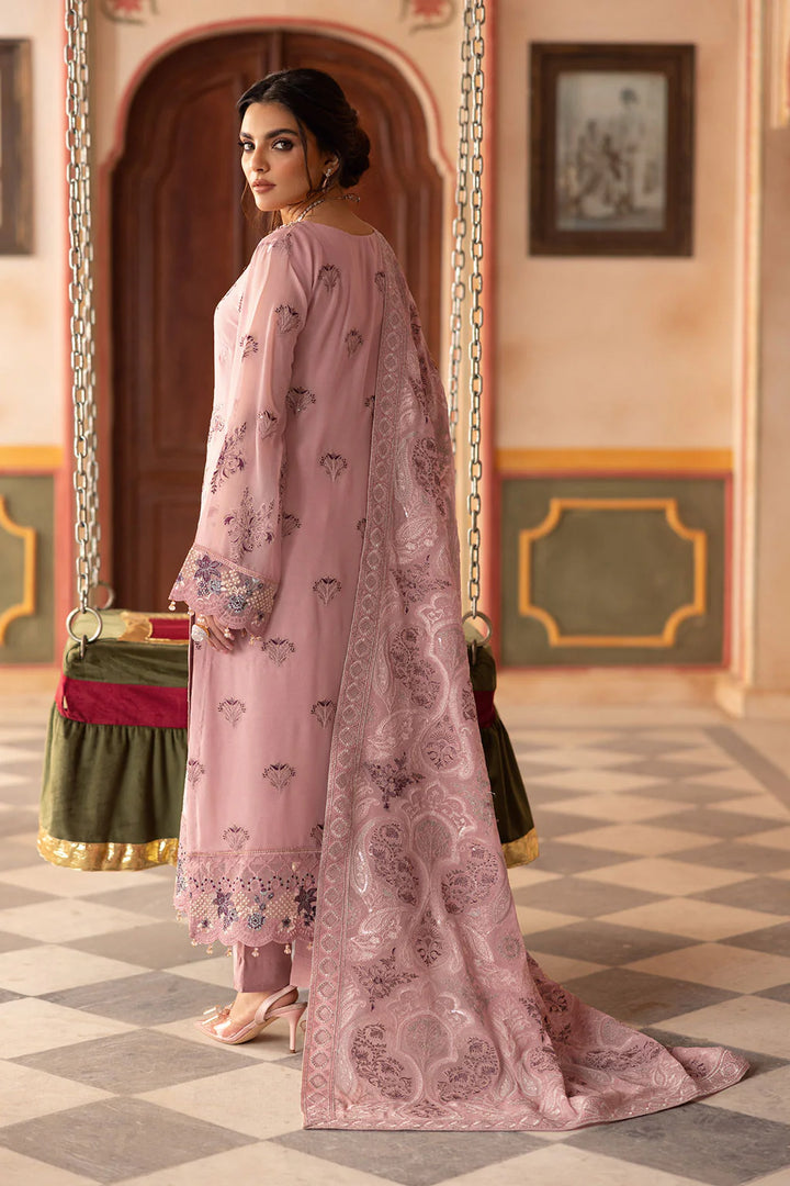 Ramsha 3-Piece Ready To Wear Dastan Vol-3 Chiffon | T-303 Pinkish Gray