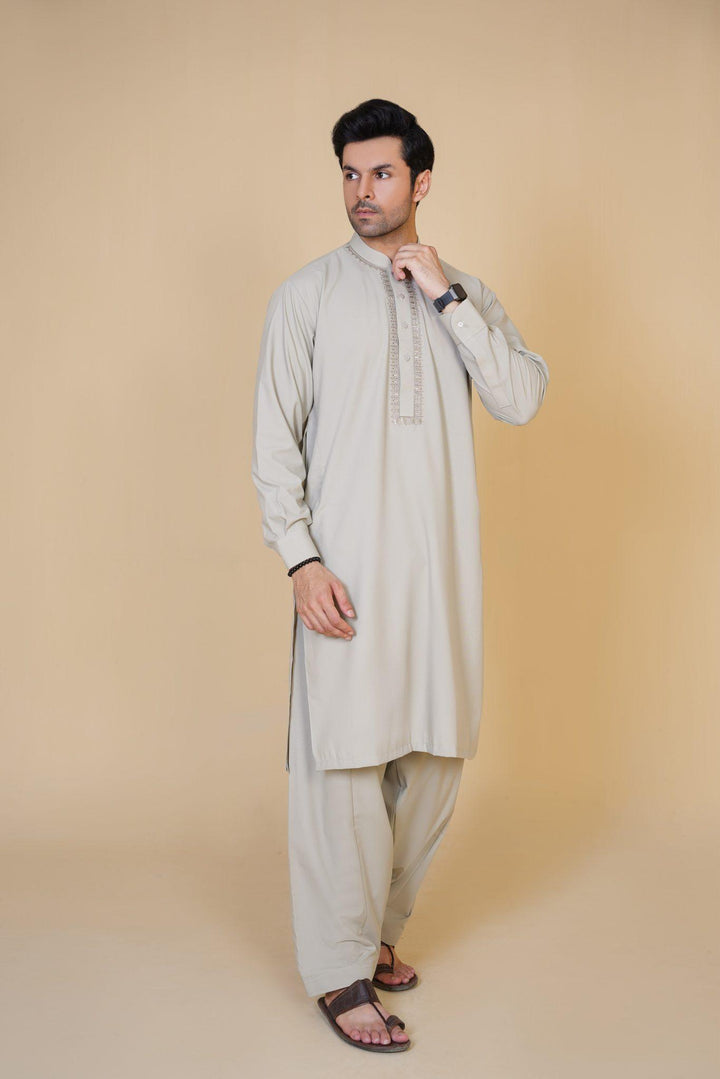 Al-Qaisar Men's Embroidered Shalwar Kameez AQ-09