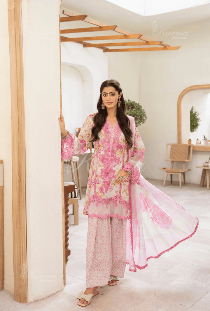 3-Piece Ready to Wear Karma Collections PETAL PINK KC-1497