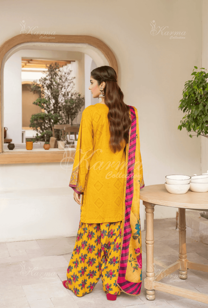 3-Piece Ready to Wear Karma Collections MARIGOLD GLINT KC-1501