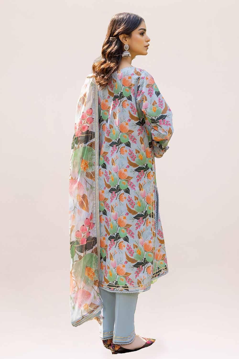 GUL AHMED 3PC UNSTITCHED PRINTED LAWN SUIT WITH LUREX CHIFFON DUPATTA SP-42011