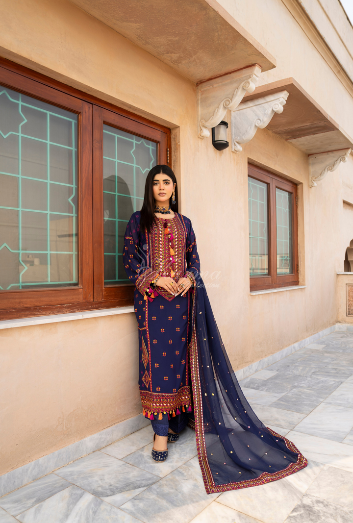 Karma Georgette Chiffon Festive Luxury Collection – 3-Piece Ready-to-Wear F-495
