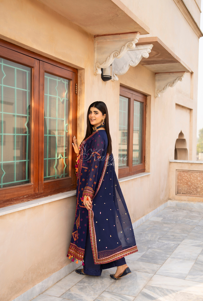 Karma Georgette Chiffon Festive Luxury Collection – 3-Piece Ready-to-Wear F-495