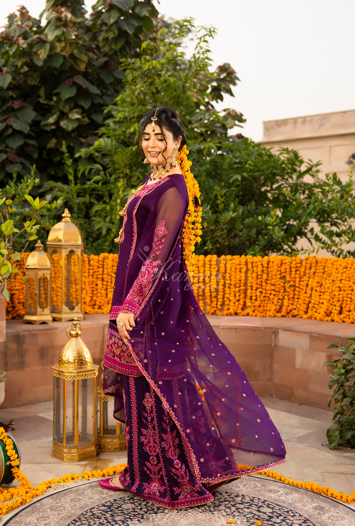 Karma Georgette Chiffon Festive Luxury Collection – 3-Piece Ready-to-Wear F-494