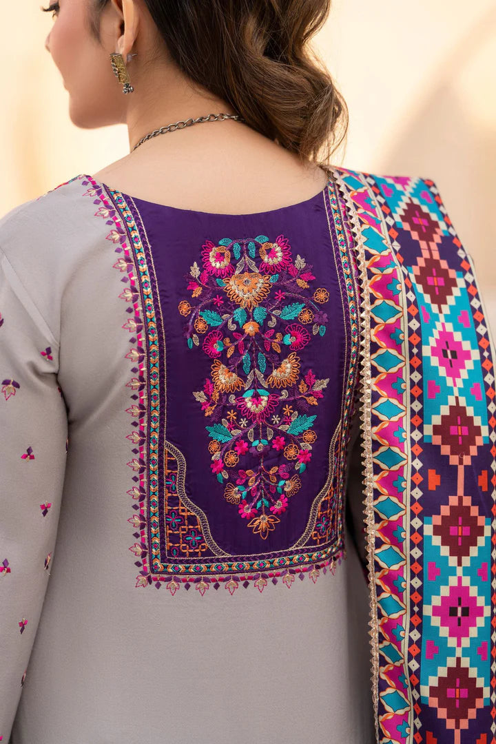 Karma Mishal Luxury Winter Collection – 3-Piece Ready-to-Wear (1539 Cloud)