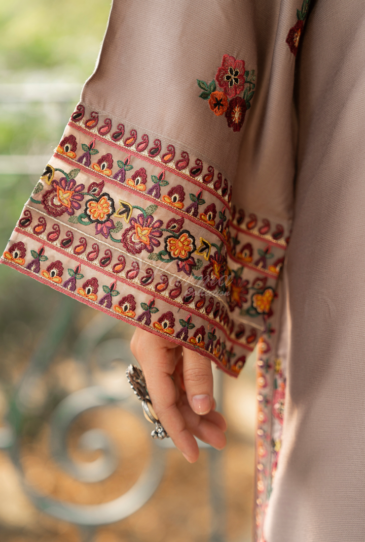 Karma Luxury Winter Collection – 3-Piece Ready-to-Wear (NUDE BROWN) -1527