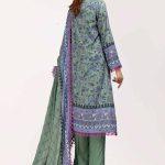3PC GUL AHMED Unstitched Printed Linen Suit LT-42002