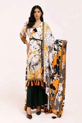 3PC GUL AHMED WINTER COLLECTION Unstitched Printed Linen Suit LT-42006