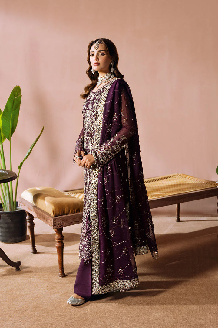 Ramsha 3-Piece Ready to Wear Dastak Luxury Chiffon Collection Vol-2 - Q-208 Purple