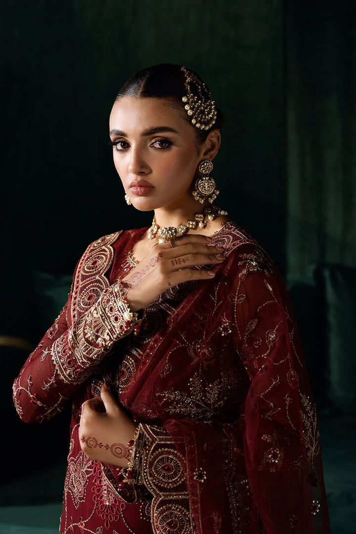 Ramsha 3-Piece Ready to Wear Dastak Luxury Chiffon Collection Vol-2 - Q-203 Red