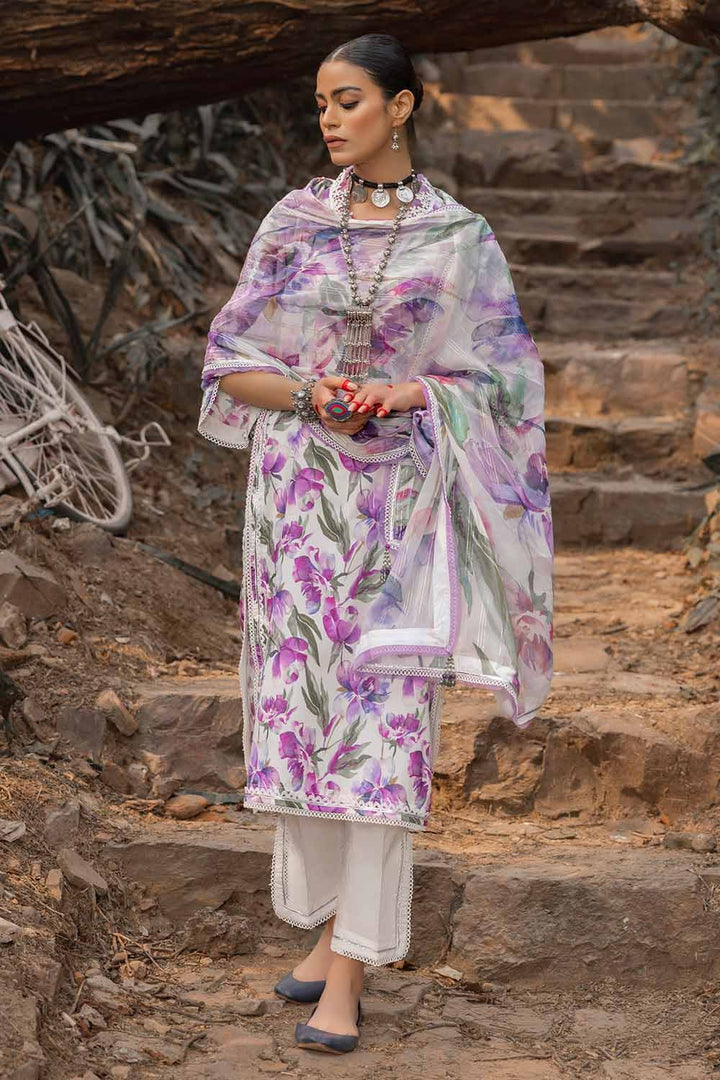 GUL AHMED 3PC UNSTITCHED PRINTED LAWN SUIT WITH LUREX CHIFFON DUPATTA SP-42009